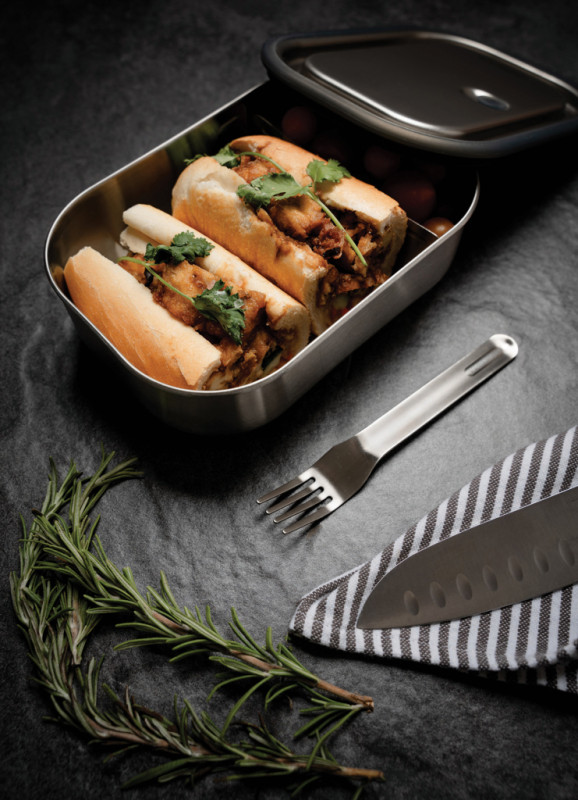 Veľká nerezová krabička na jedlo Black+Blum oranžová 9