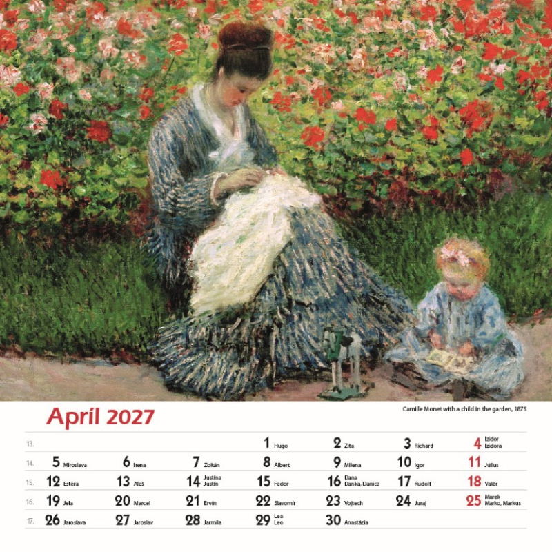 Nástenný kalendár Claude Monet štvorec 2027 5