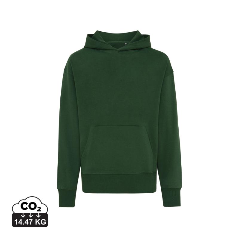 Mikina s kapucňou IQONIQ Yoho relaxed fit z recykl. bavlny forest green XL