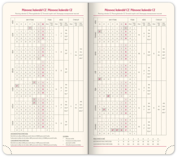 NOTIQUE Vreckový diár Essenza 2026, slivka, 9 x 15,5 cm 4