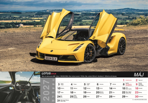 Nástenný kalendár Fast cars 2027 6