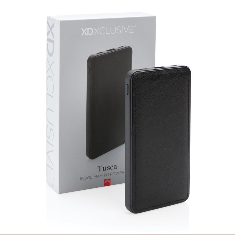 Powerbanka Tusca z PU 10 000 mAh čierna 11