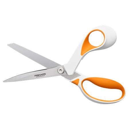 Nožnice, klasické, 23 cm, FISKARS "RazorEdge Softgrip", oranžová-biela 2