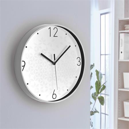 Nástenné hodiny, 29 cm, LEITZ "Wow", biela 3