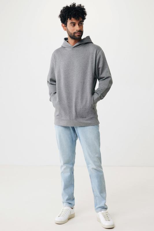 Mikina s bočnými vreckami IQONIQ Yengo z rec. bavlny light heather anthracite XL 10
