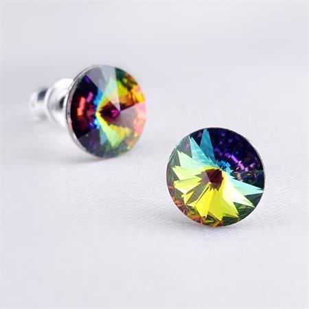 ART CRYSTELLA Náušnice  "MADE WITH SWAROVSKI ELEMENTS"  zelené, 8mm 1
