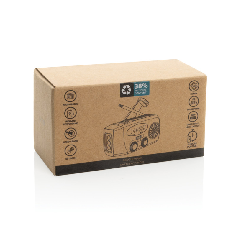 RescueWave RCS núdzové rádio z recyklovaného plastu čierna 11