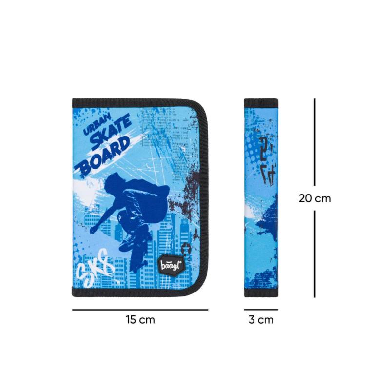 BAAGL Školský peračník klasik dve chlopne Skateboard 3