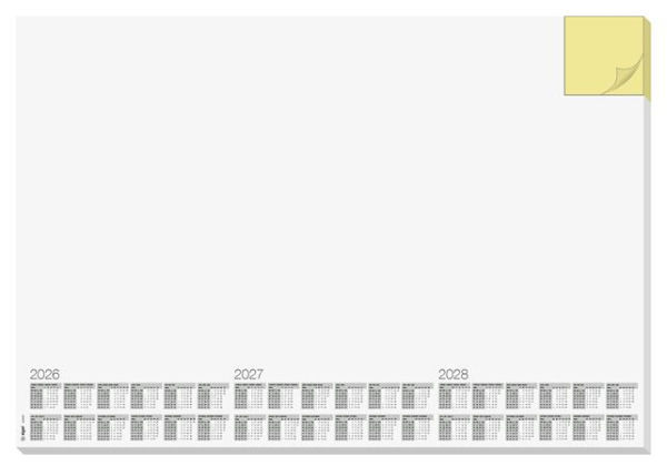 SIGEL Podložka na stôl, 595x410 mm, trojročné a týždenné kalendárium, s poznámkovým blokom, SIGE 1