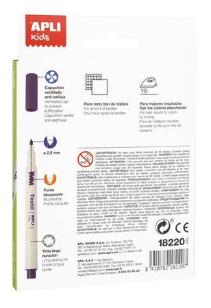 Fixka na textil, 2,9mm, APLI "Kids Textil", 10 rôznych farieb 2