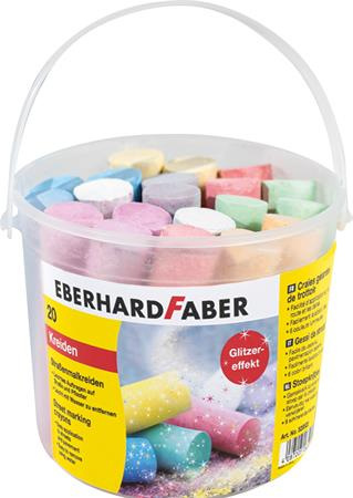 Krieda na asfalt, 20 kusov, EBERHARD FABER, 6 ligotavých szín 1