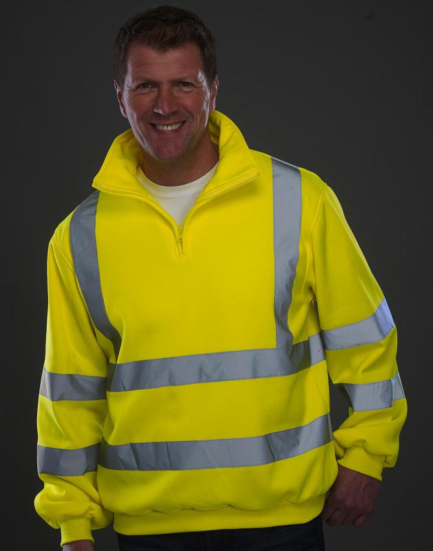 Fluo fleecová mikina s 1/4 zipsom 1