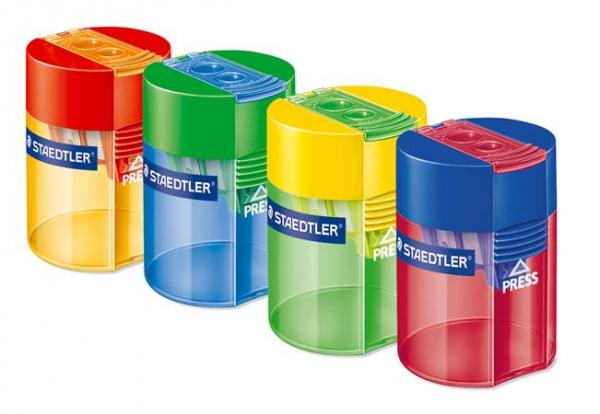 Strúhadlo, dvojdierové, so zásobníkom, STAEDTLER, mix farieb