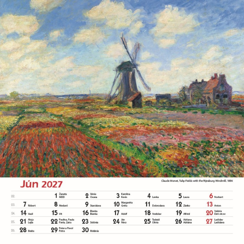 Nástenný kalendár Impresionisti štvorec 2027 8