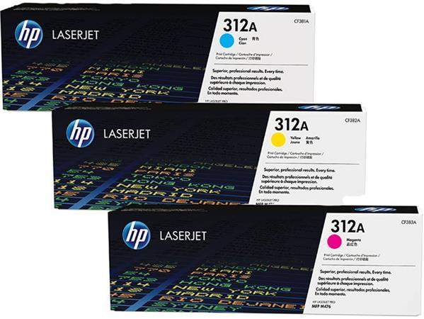 CF440AM toner multipack k tlačiarňam LaserJet M476, HP 312A c+m+y, 3*2,7k
