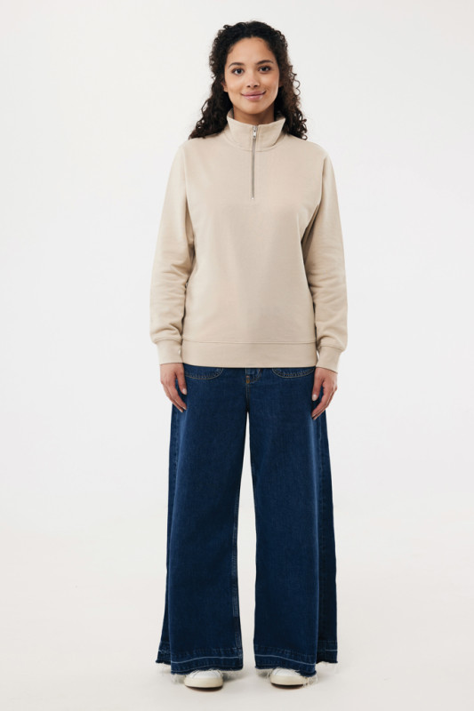 IQONIQ Elgon sveter s krátkym zipsom z recyklovanej bavlny desert XS 5