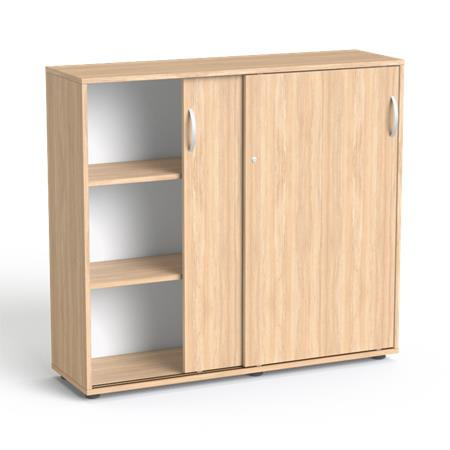 Skriňa, 3-dielna, s posuvnými dverami, s policami, MAYAH "Freedom SV-13", dub 1