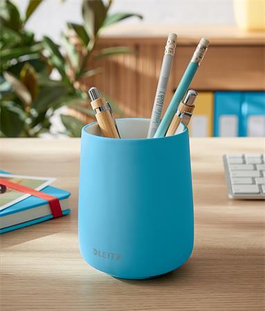Držiak na písacie potreby, keramický, LEITZ "Cosy", matná modrá 6