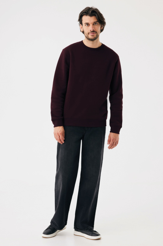 IQONIQ Toria Unisex mikina s okrúhl. výstrihom z rec. bavlny merlot XXL 5