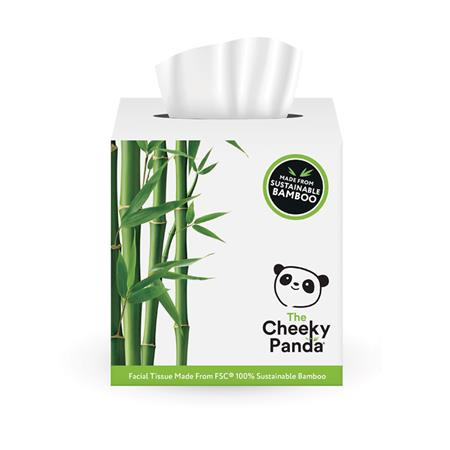 Kozmetické utierky, bambusové, 3-vrstvové, 56 listov, CHEEKY PANDA, biele 1