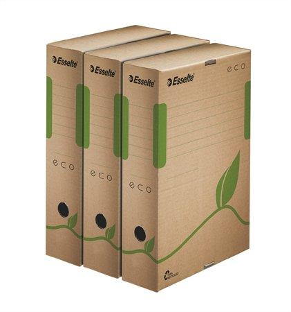 Archívny box, A4, 80 mm, recyklovaný kartón, ESSELTE "Eco", hnedý 1