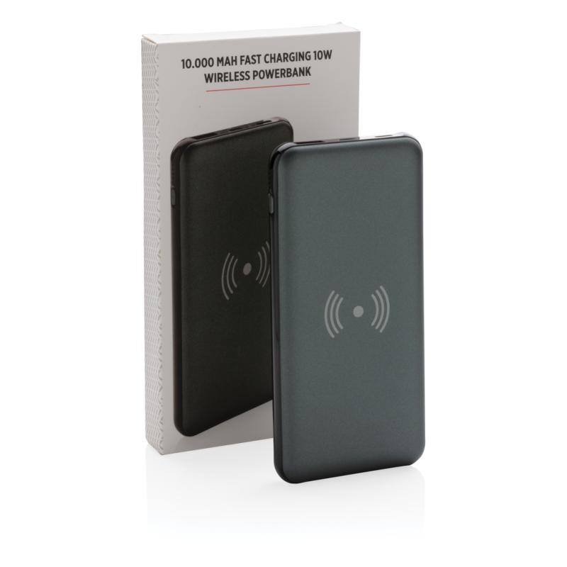 PD rýchlo nabíjacia bezdrôtová powerbanka 10 000 mAh 10 W sivá 12