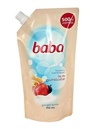 Tekuté mydlo, náhradná náplň, 0,5 l, BABA, mlieko a ovocie