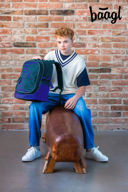 BAAGL Školský batoh Core Logo modrý GRS 11