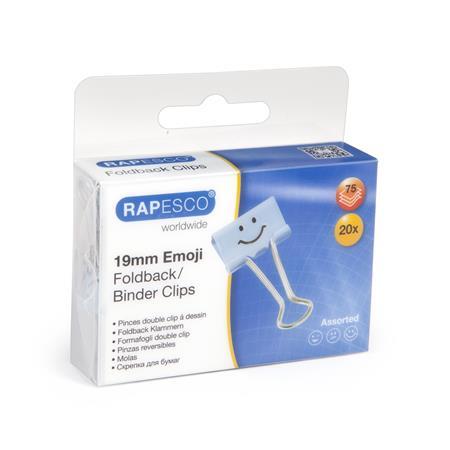 Klipy na dokumenty, 19 mm, "Fun", RAPESCO, modrá
