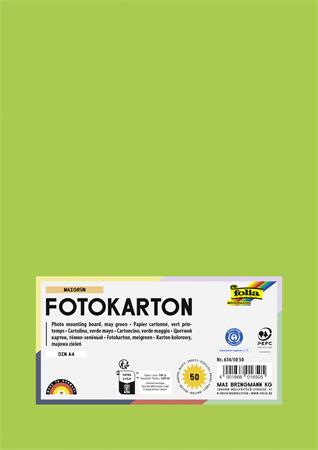 Dekoračný kartón, 2 stranný, A4, 300 g, 50 listov, FOLIA, svetlozelený