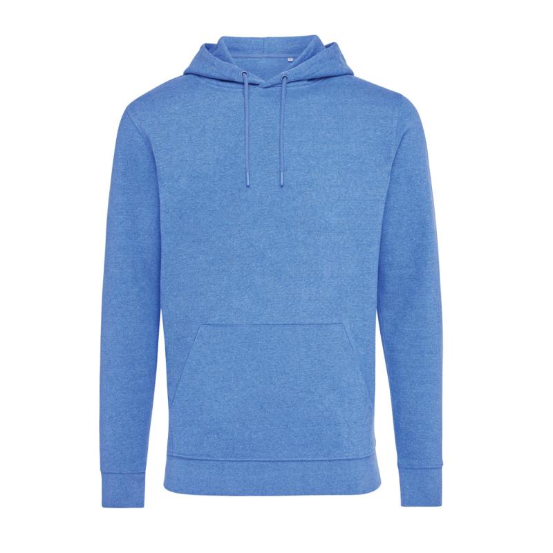Nefarbená mikina s kapucňou IQONIQ Torres z recykl. bavlny heather blue XXS