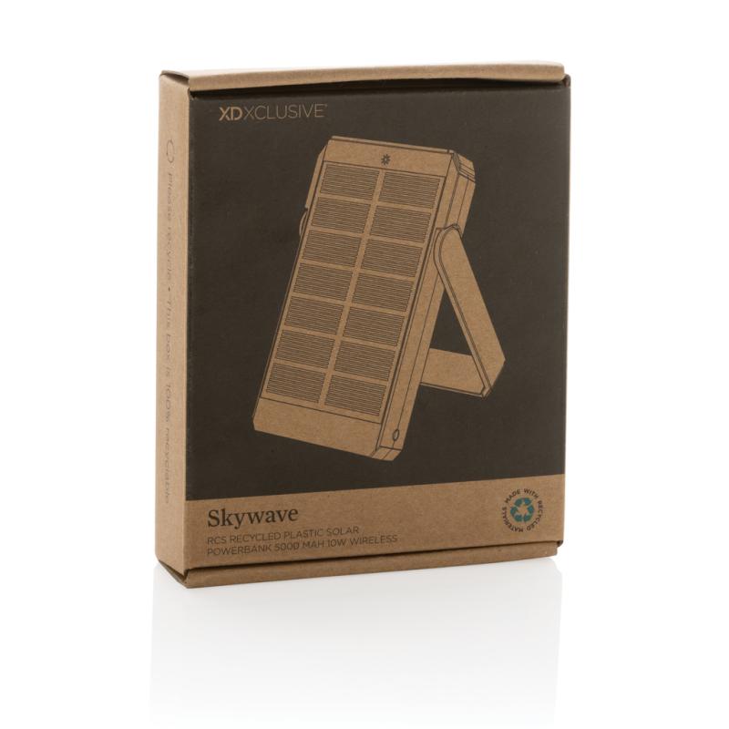 Solárna bezdrôt. powerbanka Skywave 5000mAh 10W z RCS RPET čierna 15