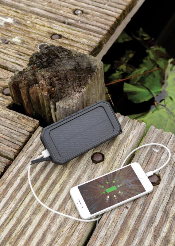 Bezdrôtová solárna powerbanka 10000mAh 10W z RCS rec. plastu čierna 9