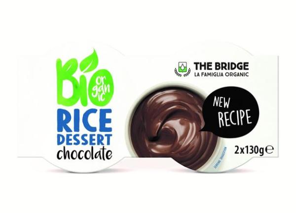 Rastlinný dezert, bio,  bio, 2x130 g, THE BRIDGE, ryžový, čokoládová príchuť 1