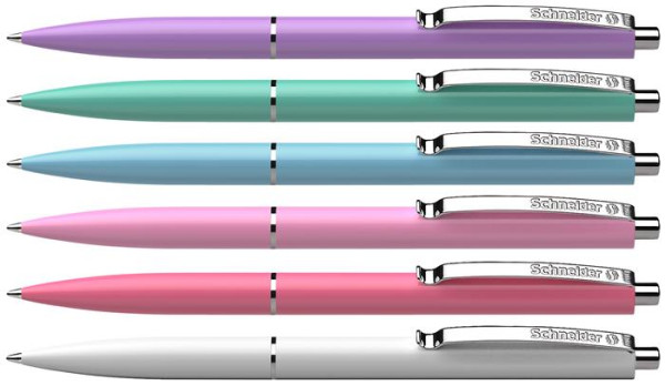 Guľôčkové pero, 0,5 mm, tlačidlové, s mixom pastelových farieb tela, SCHNEIDER "K15", modr