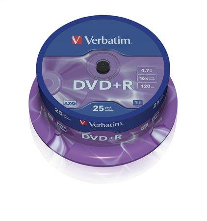 DVD+R disk, AZO, 4,7GB, 16x, 25 ks, cake box, VERBATIM 1