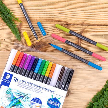 Fixky v tvare štetca, sada, 0,5-0,8/1,0-6,0 mm, obojstranné, STAEDTLER "Marsgraphic Duo", 2