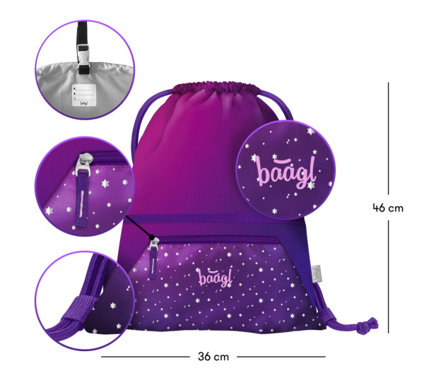 BAAGL SADA 3 Airy Kone Srdce: batoh, peračník, vrecko 15