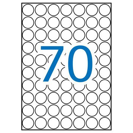 Etikety, okrúhle, priemer: 19 mm, farebné, na liste formátu A5, APLI, zelené, 560 etikiet/ 2