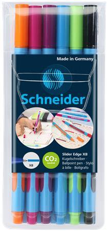 Guľôčkové pero, sada, 0,7 mm, s vrchnákom, SCHNEIDER "Slider Edge XB", mix farieb 1