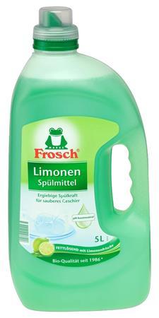 Čistiaci prostriedok na umývanie riadu, náhradná nápň, 5 l, FROSCH, zelený citrón 1
