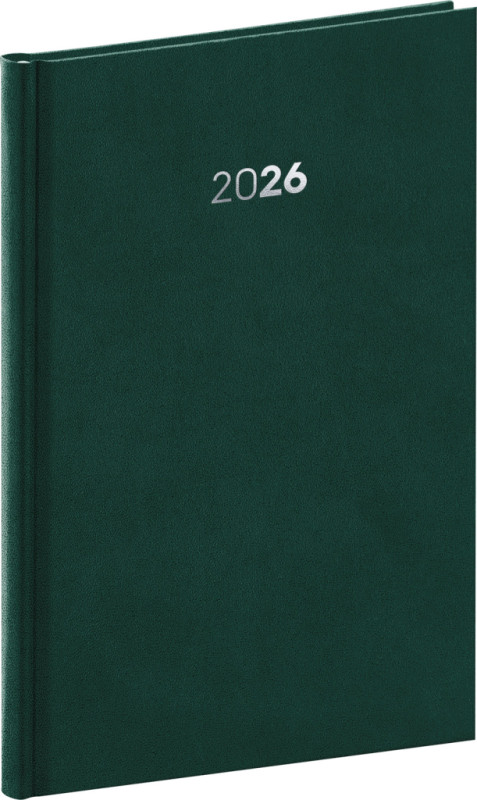 NOTIQUE Týždenný diár Balakon 2026, zelený, 15 x 21 cm
