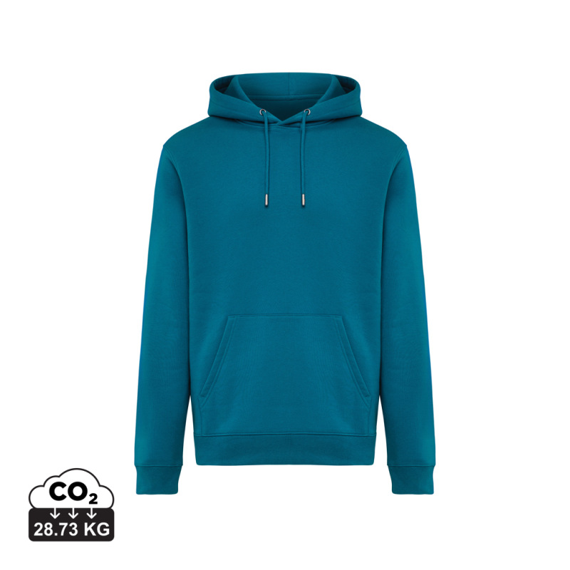 IQONIQ Joshua Unisex mikina s kapucňou z rec. bavlny dark teal L