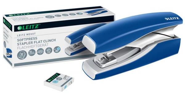 Zošívačka, 26/6, 30 listov, LEITZ "Nexxt Softpress", modrá 4