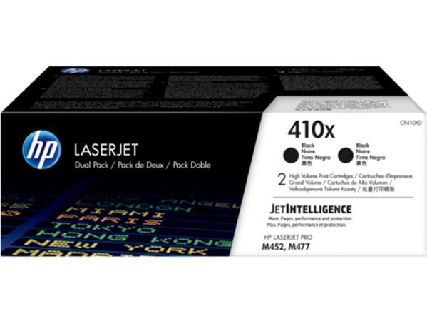 CF410XD toner pre Color LaserJet Pro M452, M477 tlačiarne, HP, 410X, čierny, 2*6,5k 1
