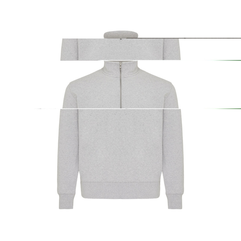 IQONIQ Elgon sveter s krátkym zipsom z recyklovanej bavlny light heather grey XXL