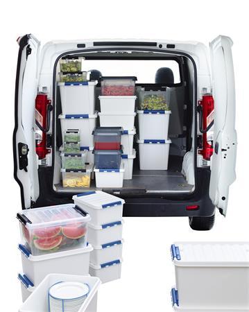 Úložný box, plastový, 32  l, čierne úchytky, SMARTSTORE "Classic 31",  priehľadný 10