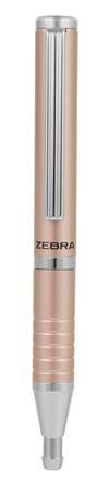 Guľôčkové pero, 0,24 mm, teleskopické, telo: rose gold, ZEBRA "SL-F1", modrá