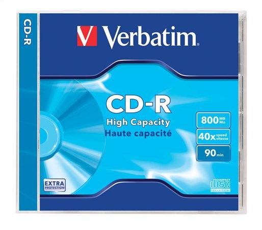CD-R disk, 800MB, 90min, 40x, 1 ks, klasický obal, VERBATIM 1
