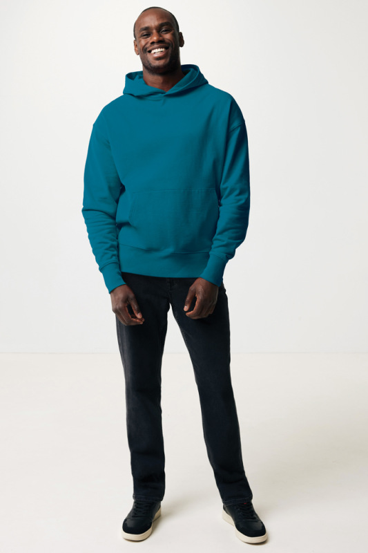 Mikina s kapucňou IQONIQ Yoho relaxed fit z recykl. bavlny dark teal XXXL 4